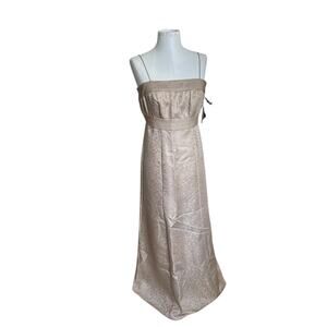 Vintage Y2K Cachet Women's Full Length Formal Champagne Brocade Beaded sz 6 NWT